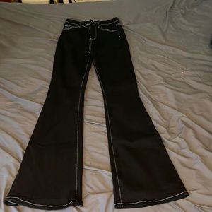 black flare jeans
